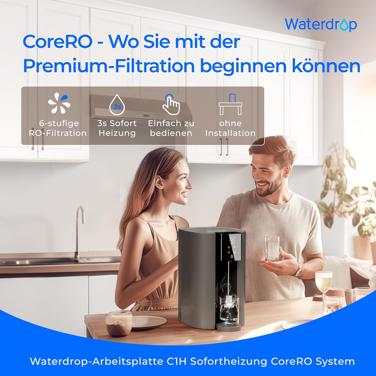 Waterdrop CoreRO: Countertop Reverse Osmosis System with Instant Hot Water - Waterdrop Germany